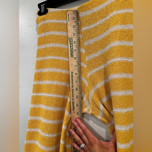 Zara Striped Yellow Women's Pants size M crochet casual summer country garden - Picture 7 of 11